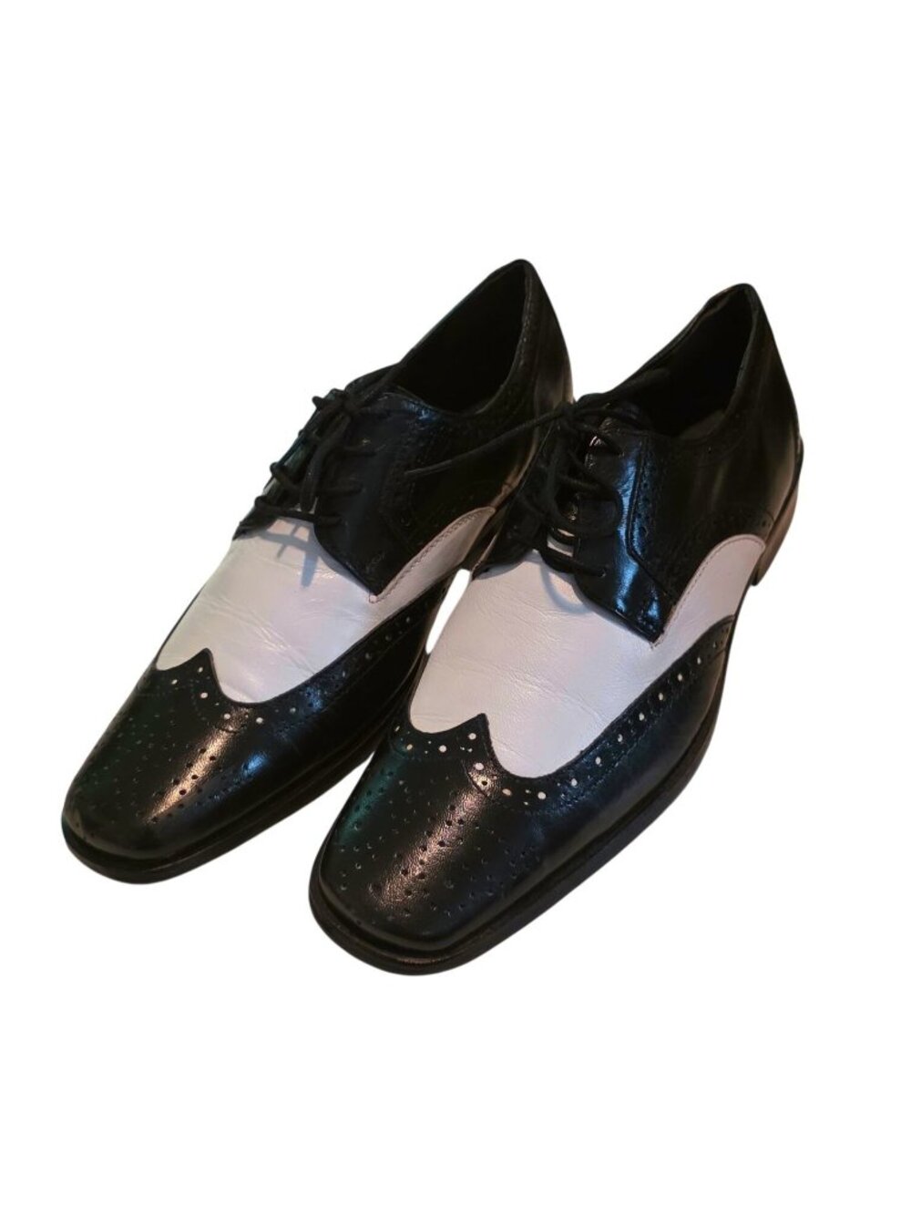 Stacy Adams Tinsley Black and White Wingtip Oxfords (SKU#2128)